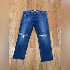 Hudson Jax Boyfriend Skinny Distressed Blue Jeans 👖